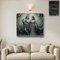Radha Krishna flute art wall frame with detailed design inside a home decor setup