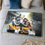 Radha Krishna Village Scene Wall Frame – Peaceful & Elegant Decor