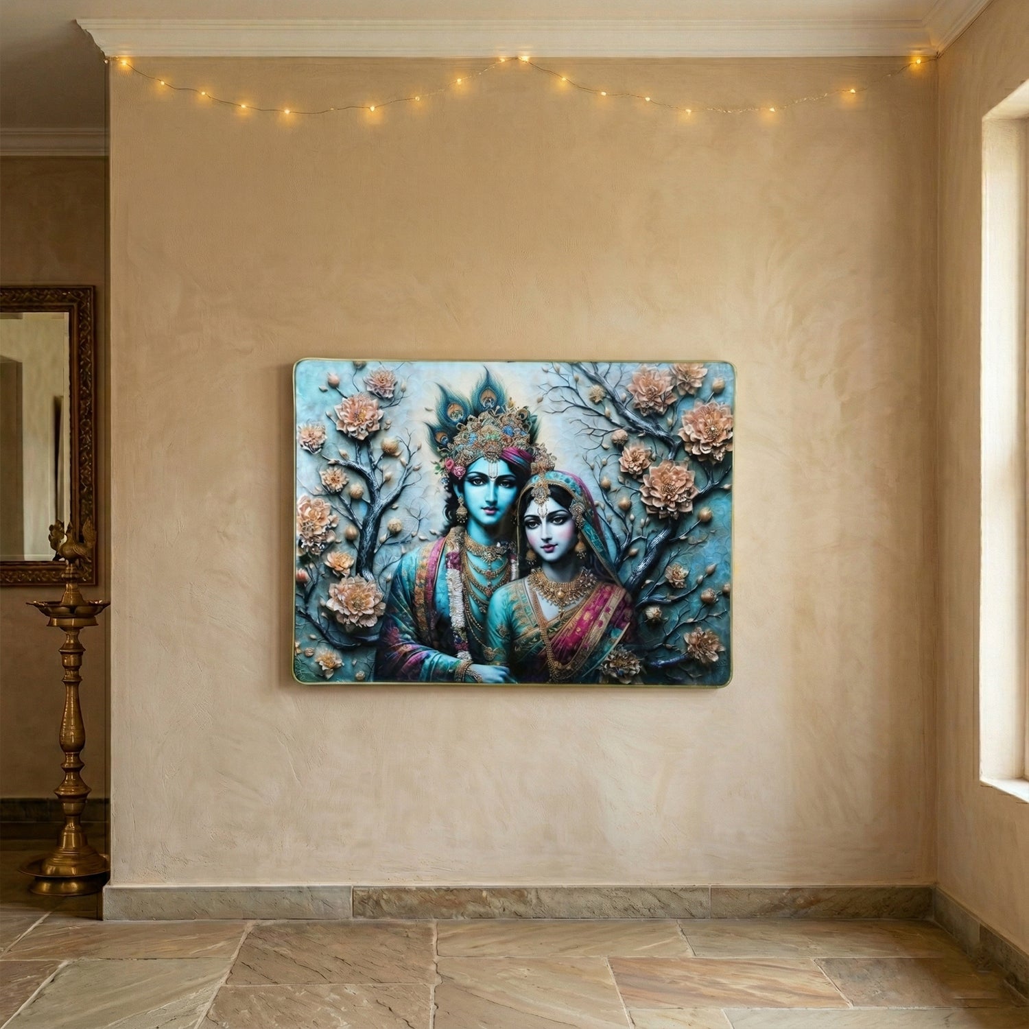 Beautiful Radha Krishna wall painting frame for home decor