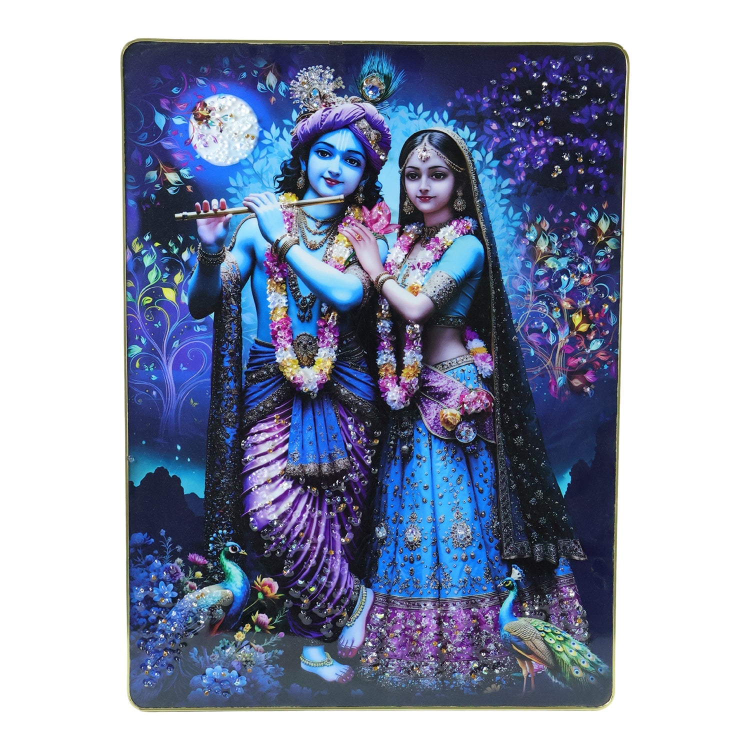 Religious Radha Krishna wall hanging for sacred spaces