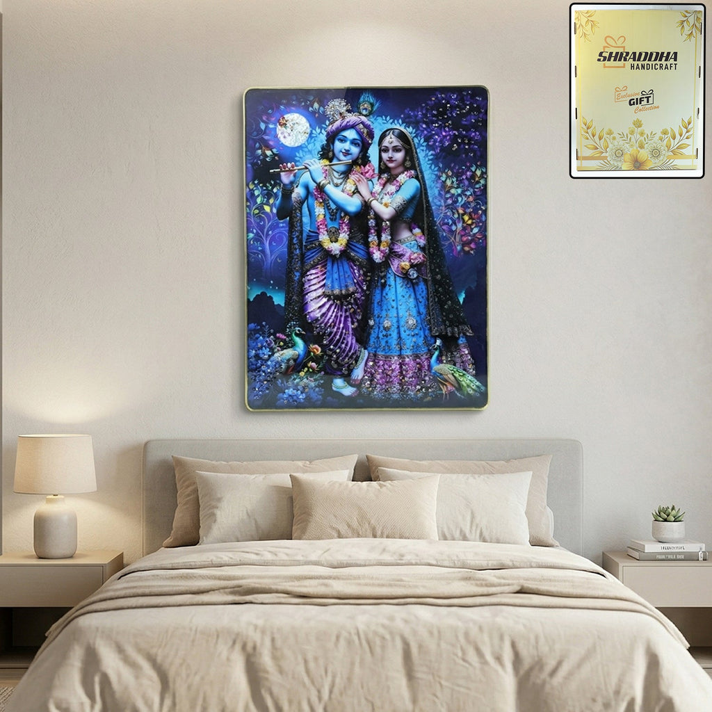 Radha Krishna moonlight artistic wall frame for home decor