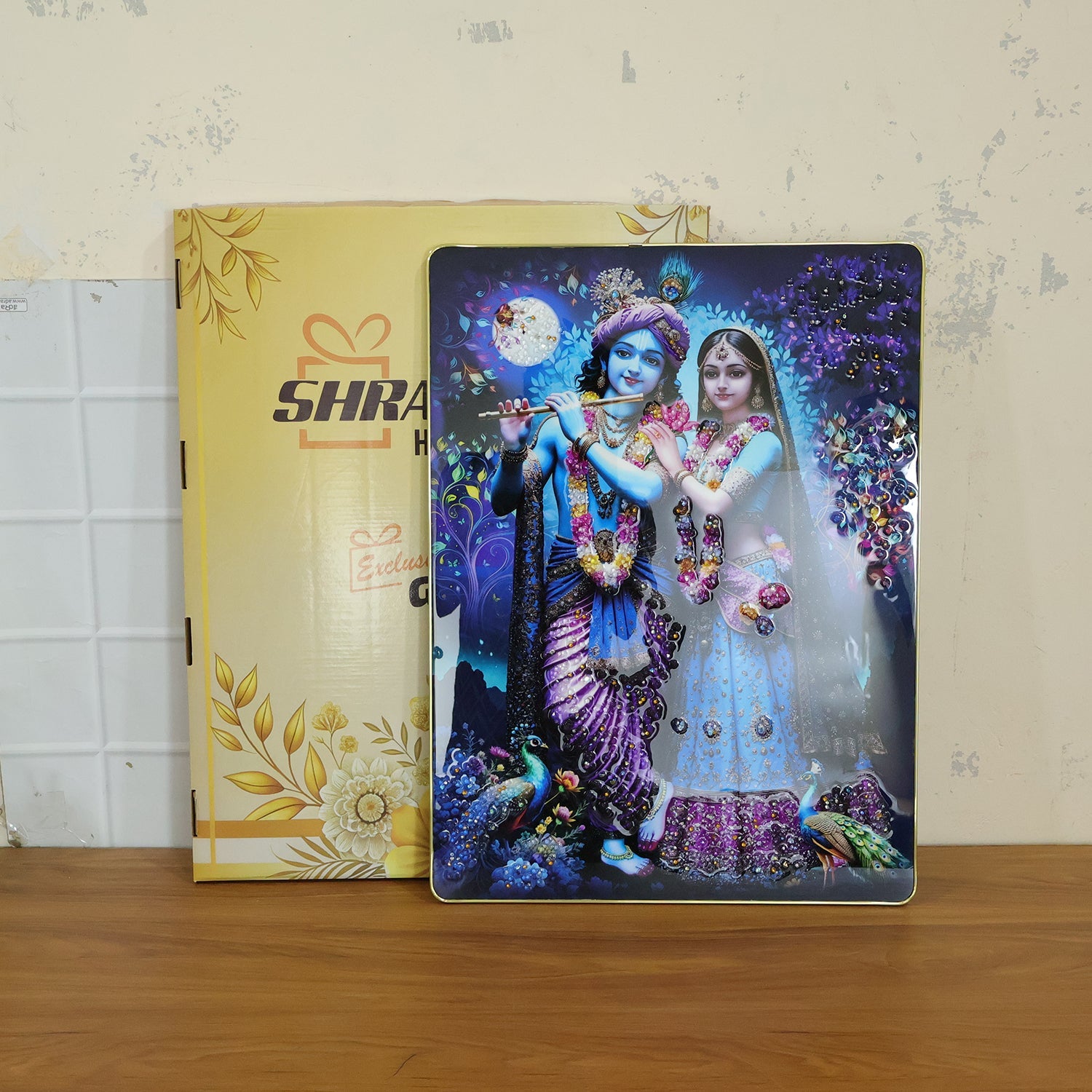 Decorative Radha Krishna framed artwork for living room