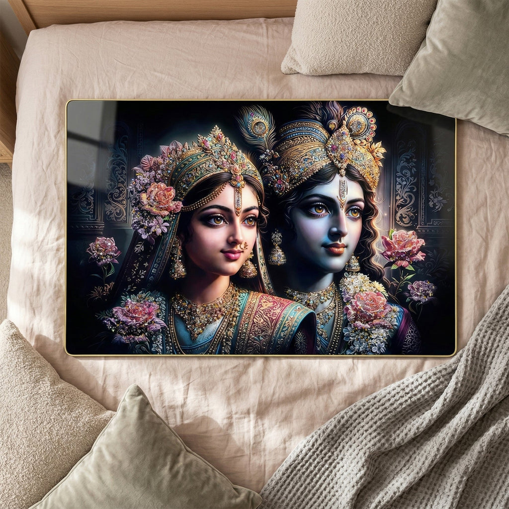 Vibrant Radha Krishna decorative wall painting