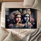Vibrant Radha Krishna decorative wall painting