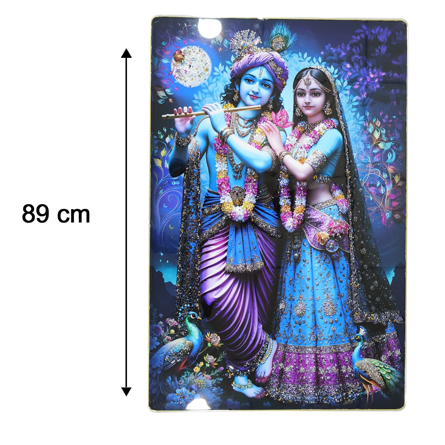 Size and dimensions display for Radha Krishna wall frame