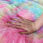 Vibrant soft plush rainbow pillow for home decoration