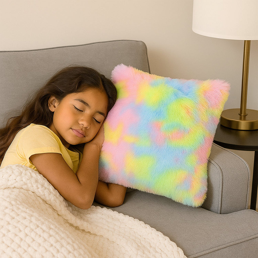 Plush rainbow cushion pillow perfect for kids room décor