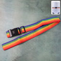 Vibrant Rainbow Luggage Strap with a 3-digit combination lock for secure travel.