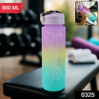 Side view of the Hydrozilla Motivational Water Bottle, highlighting the convenient flip-up straw and carry strap.