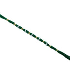 Green Mauli thread rakhi with decorative bead work