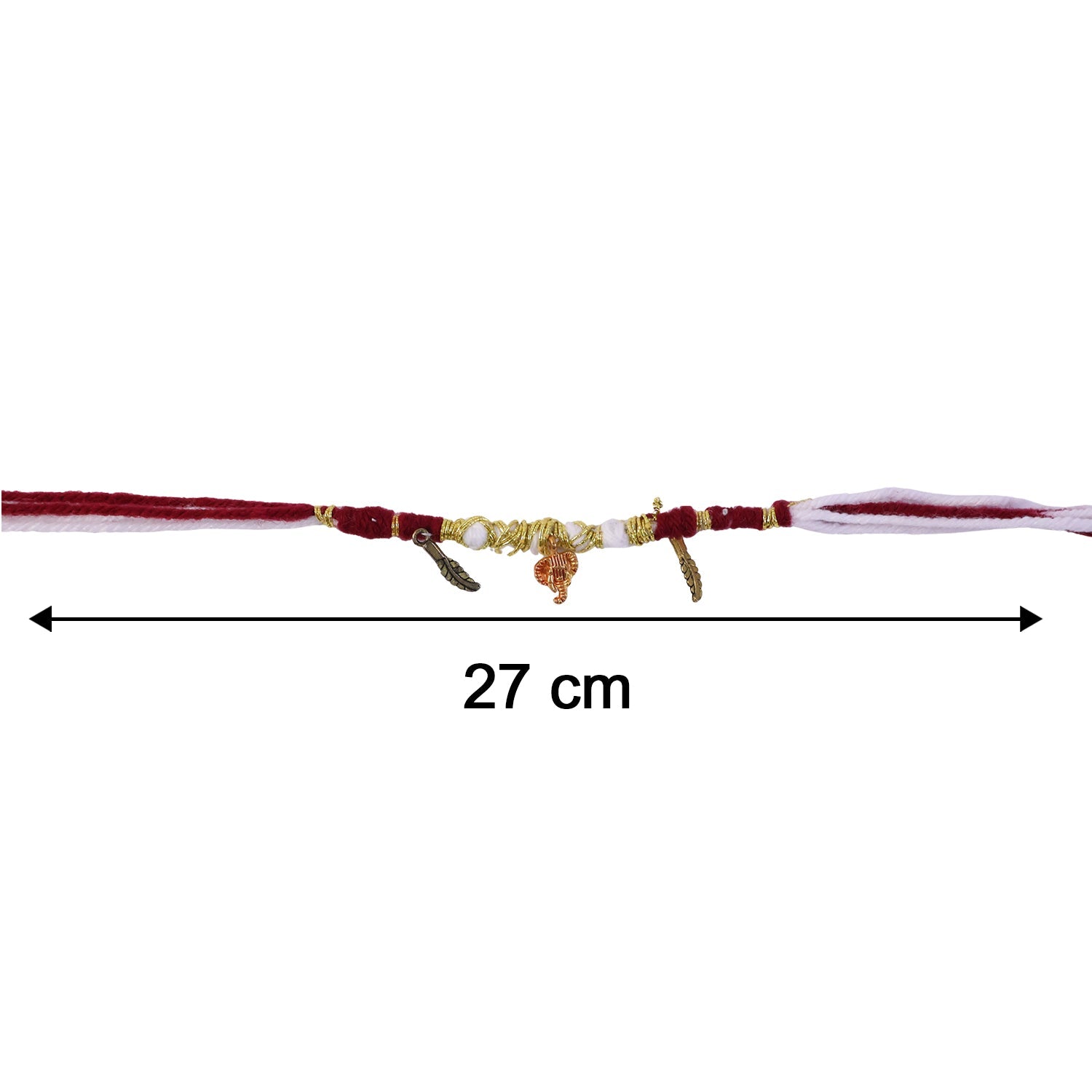 Size reference of decorative pearl beaded rakhi bracelet