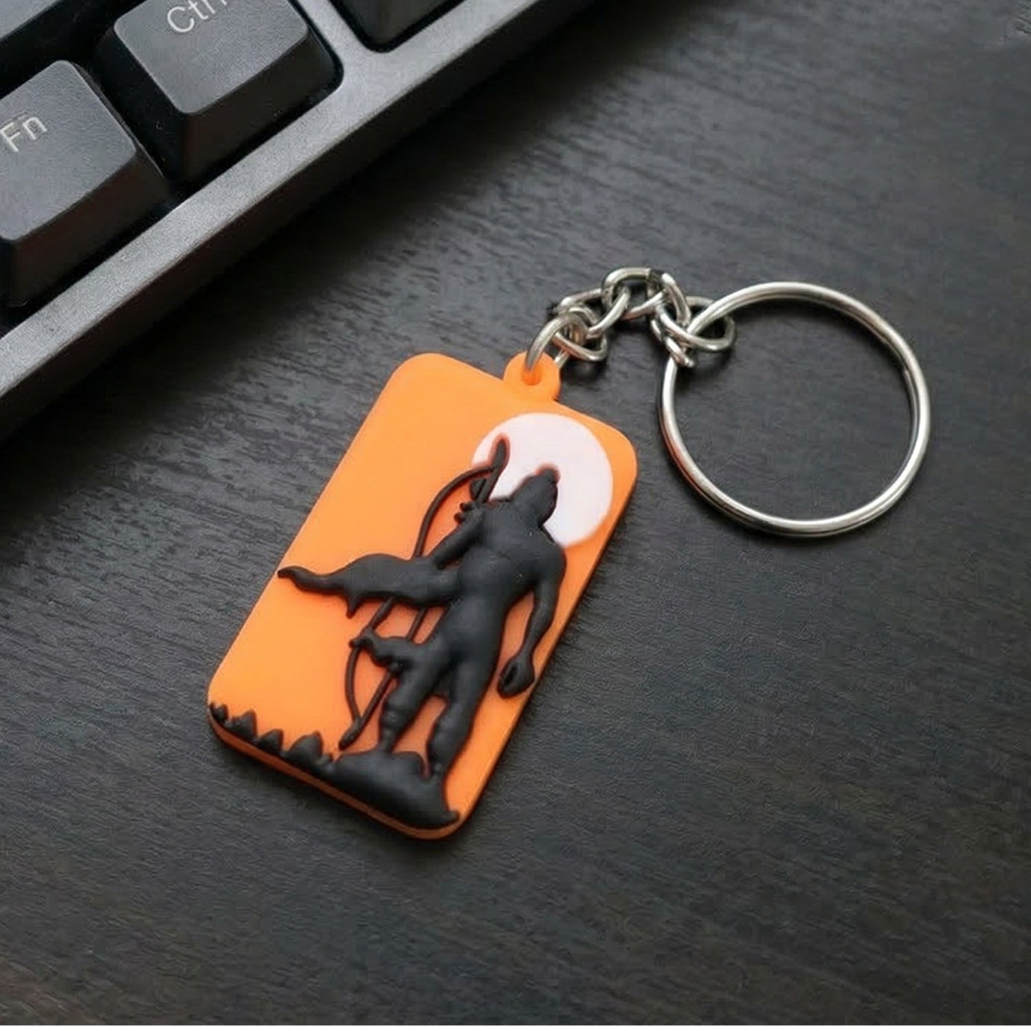 Hindu devotional keychain in durable metal finish