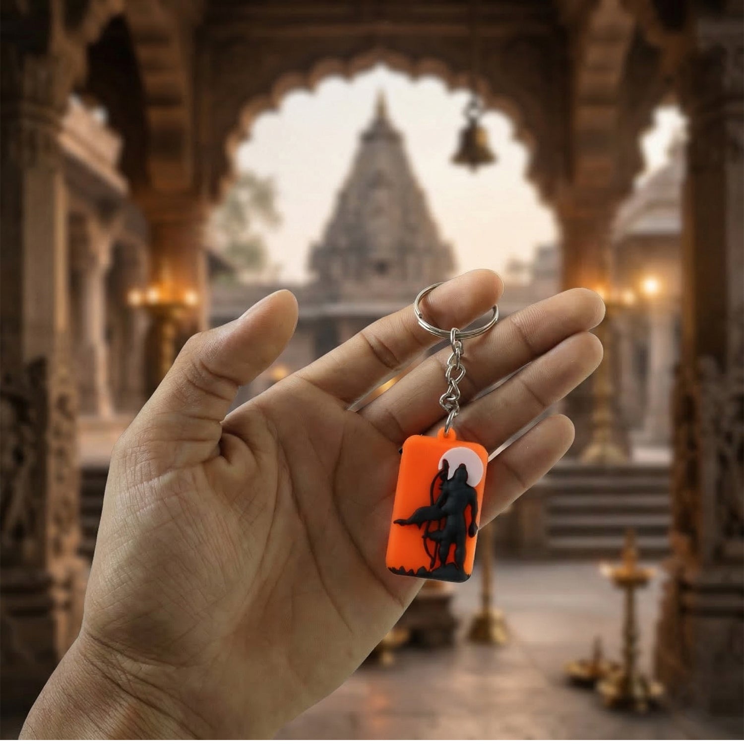 Metal Ram devotional keychain suitable for gifts