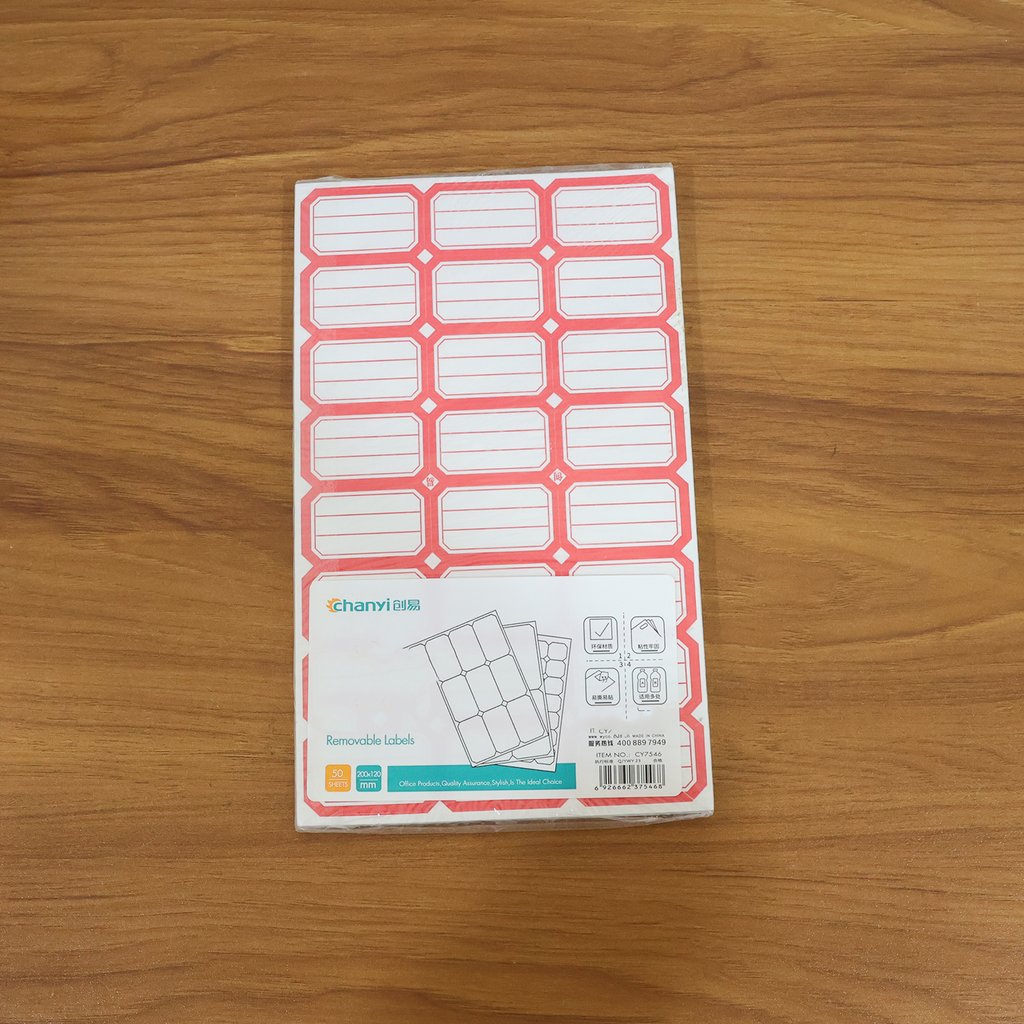 Labels applied on products for organization and inventory management