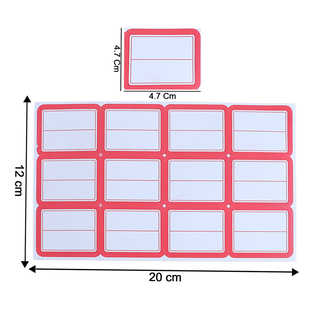 Kitchen organiser labelled with red and white self-adhesive label stickers