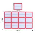 Kitchen organiser labelled with red and white self-adhesive label stickers