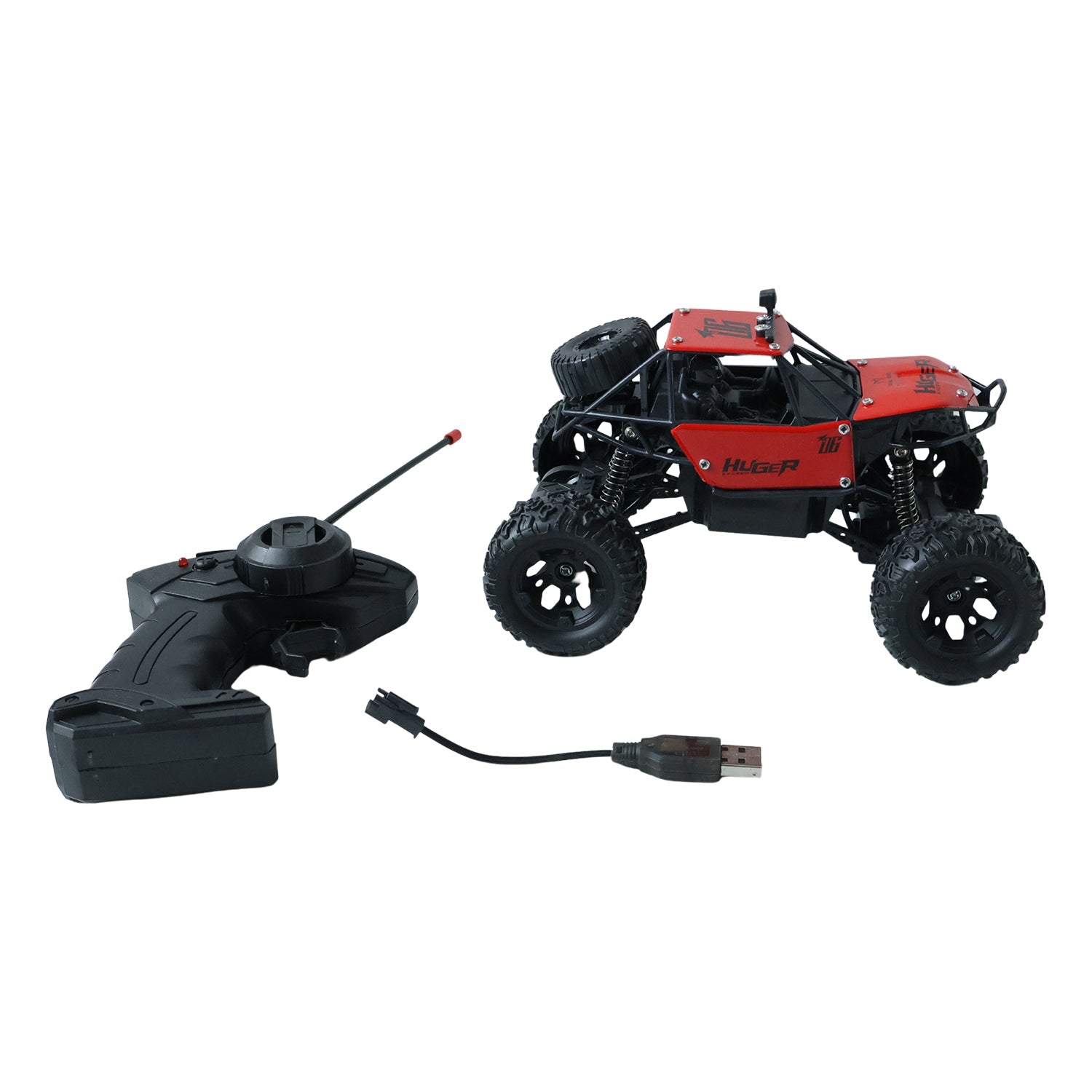 Rear view of the Rock Crawler RC Truck showcasing its large, grippy tires.