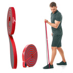 Resistance band stretched for mobility and strength training