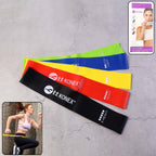 Set of 5 multi-level resistance loop exercise bands in different colors