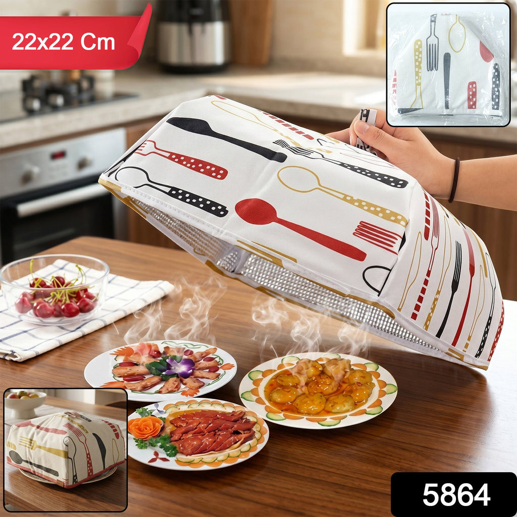 CookAura foldable food cover protecting a plate in the kitchen