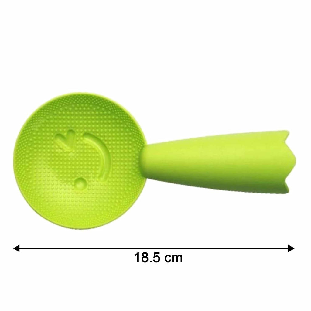 Ergonomic rice serving spoon with raised grip pattern for anti-slip handling