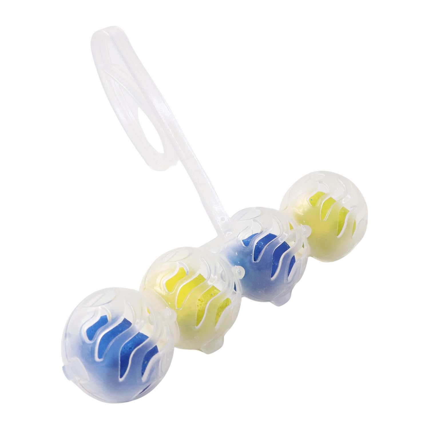 Toilet freshener ball actively releasing fragrance in tank