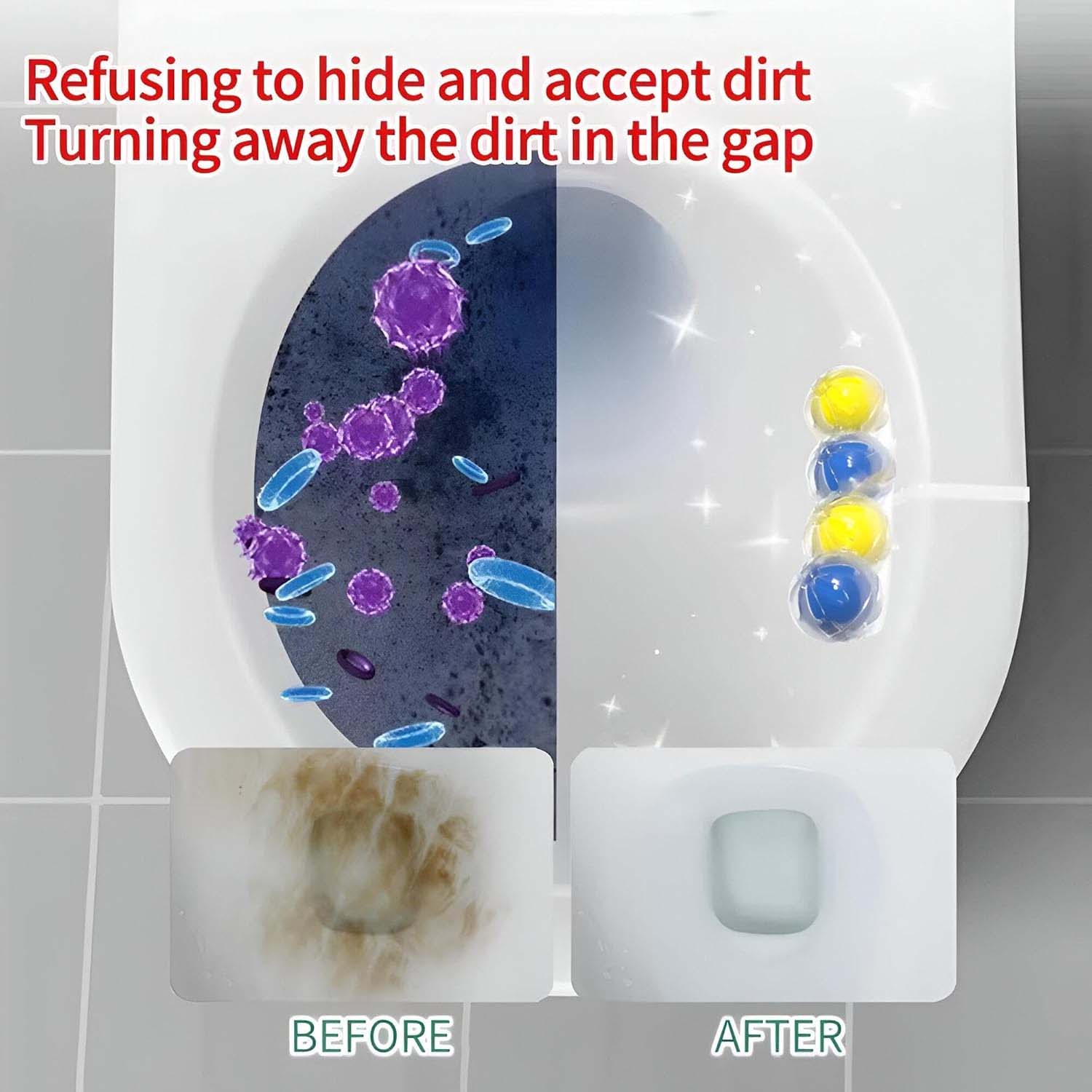 Bathroom deodorizing cleaning balls ensuring odor control