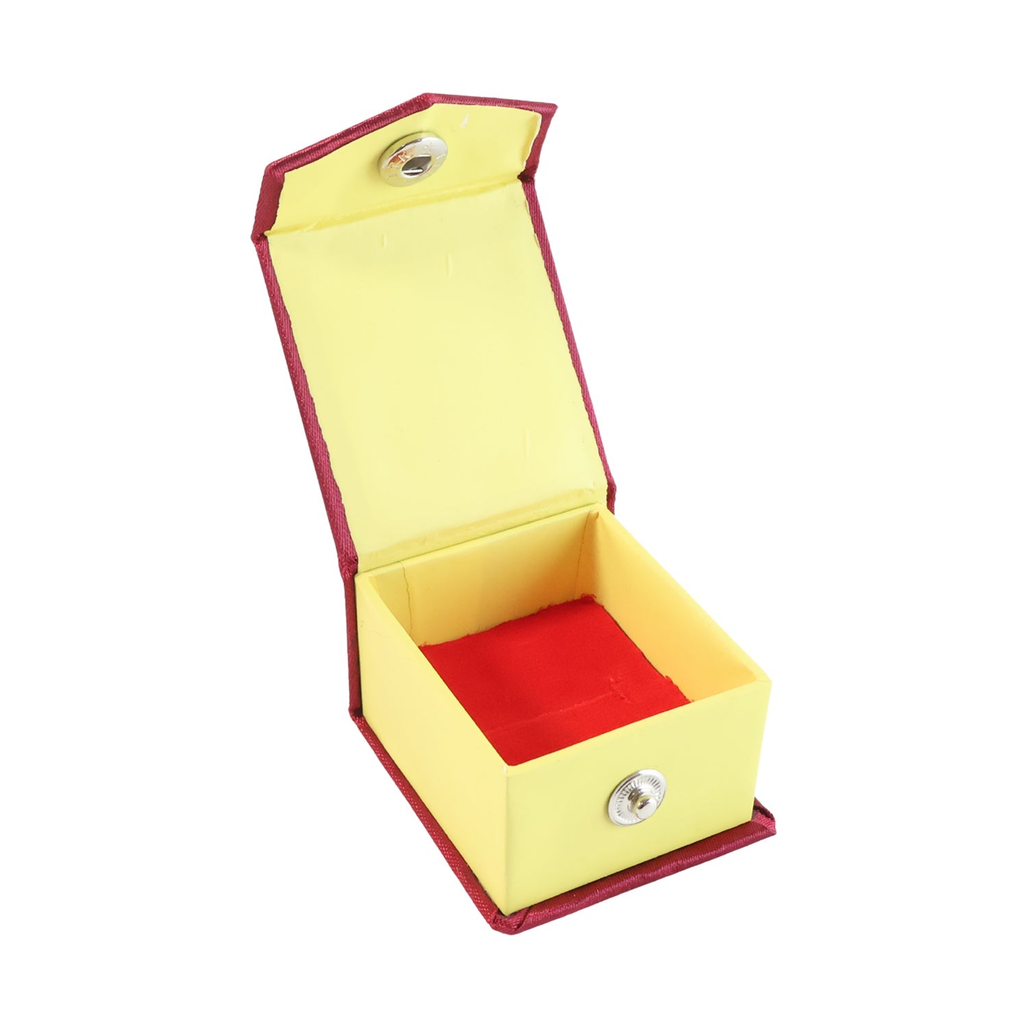 Velvet box interior softly cushioning and protecting rings