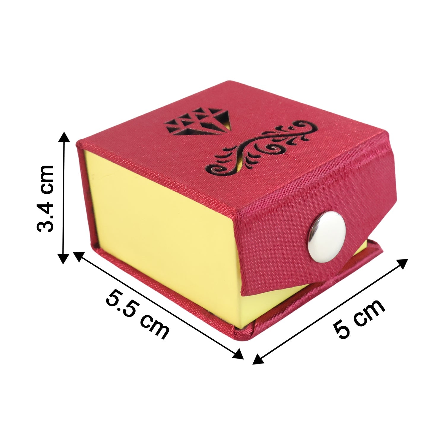 Size dimensions reference image for ring gift box