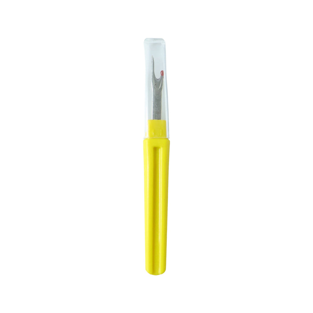 Embroidery seam ripper tool with safety cap
