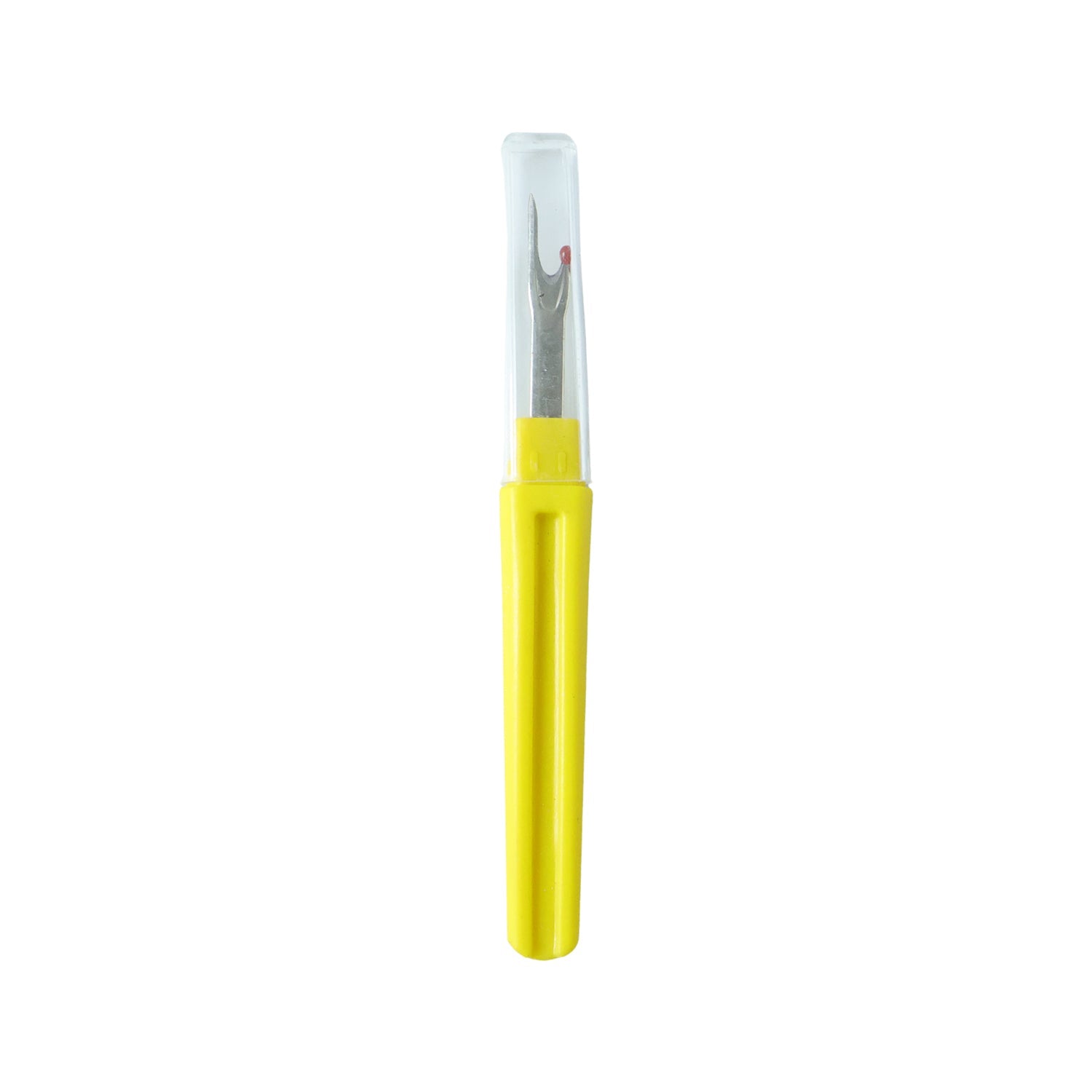 Embroidery seam ripper tool with safety cap