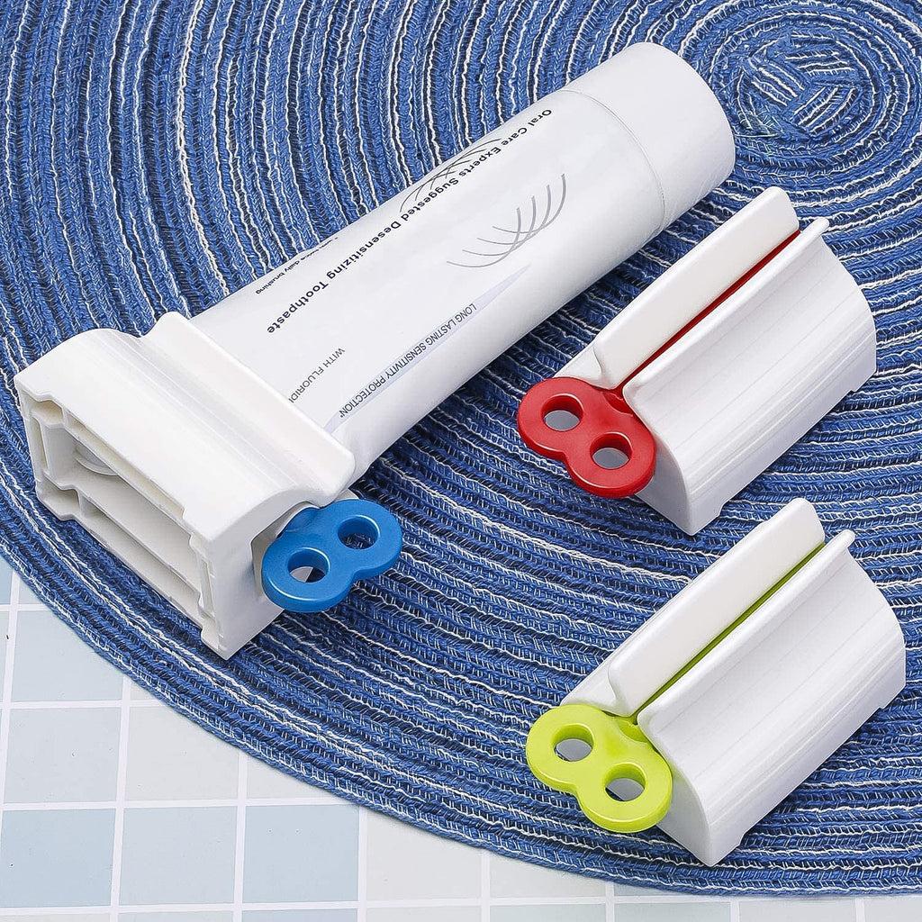 Plastic tube squeezer placed neatly on bathroom counter