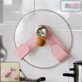 Adjustable heat-resistant pot lid holder clip for kitchen safety
