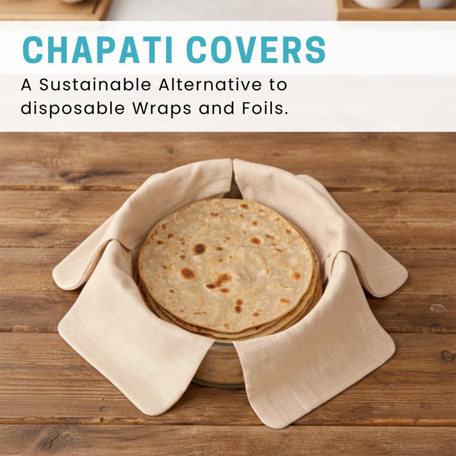 Traditional round roti cover cloth folded neatly for storage