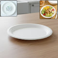 Disposable round food serving plate from Vegnar showing classic design