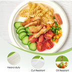Round food serving plate used as meal tray for takeaway