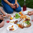 Close-up of single-use round plate for hygienic food serving