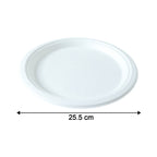 Stack of lightweight disposable round food plates