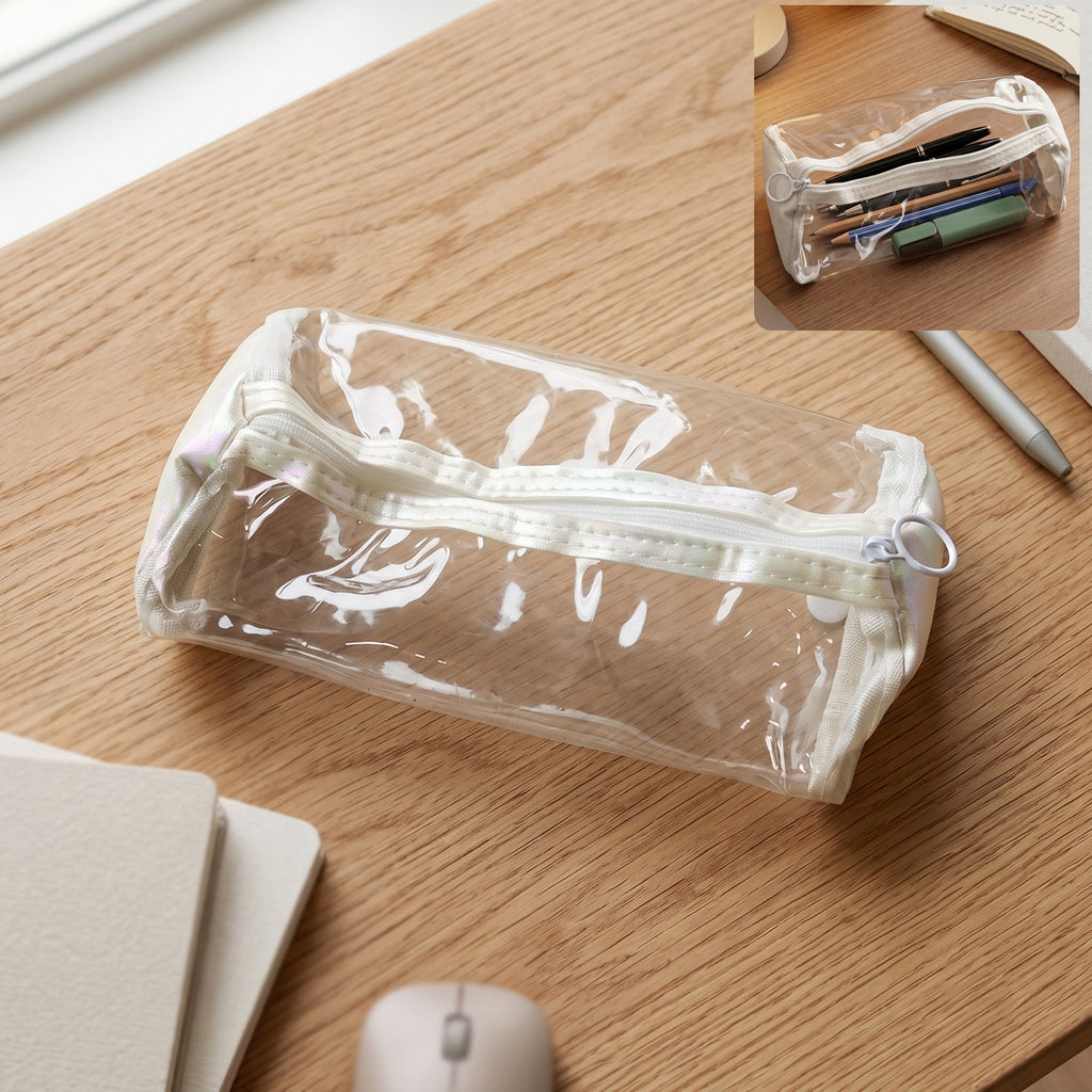 Durable see-through pencil storage pouch