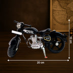 Durable metal bullet motorcycle toy with functional suspension and side stand