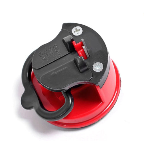 Manual knife sharpener with an easy-grip handle for safe use.