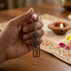 Stylish Krishna key holder with engraved spiritual design