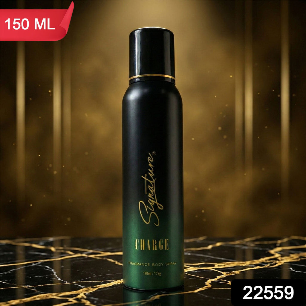 Stylish packaging design of Signature Charge deodorant spray