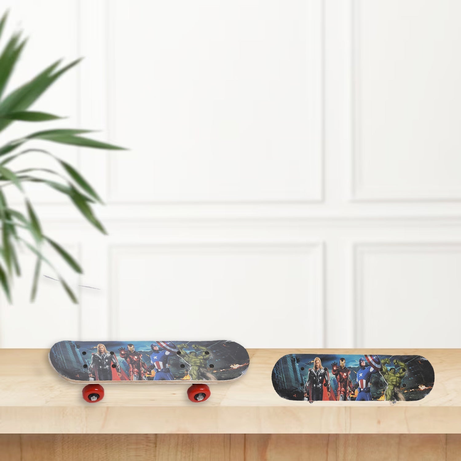 A rider performing a trick on the lightweight Konex wood skateboard.