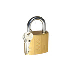 Safelix 32mm brass padlock with keys, ideal for home and office security.