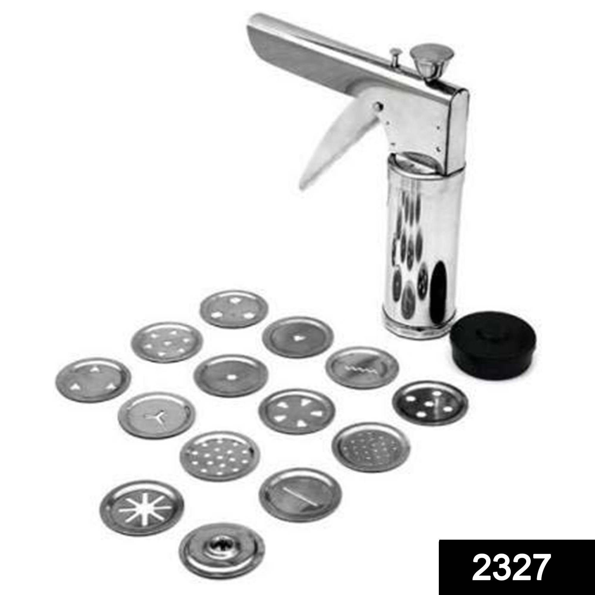 RaceCore kitchen press showcasing its comprehensive set of 15 sev maker attachments.