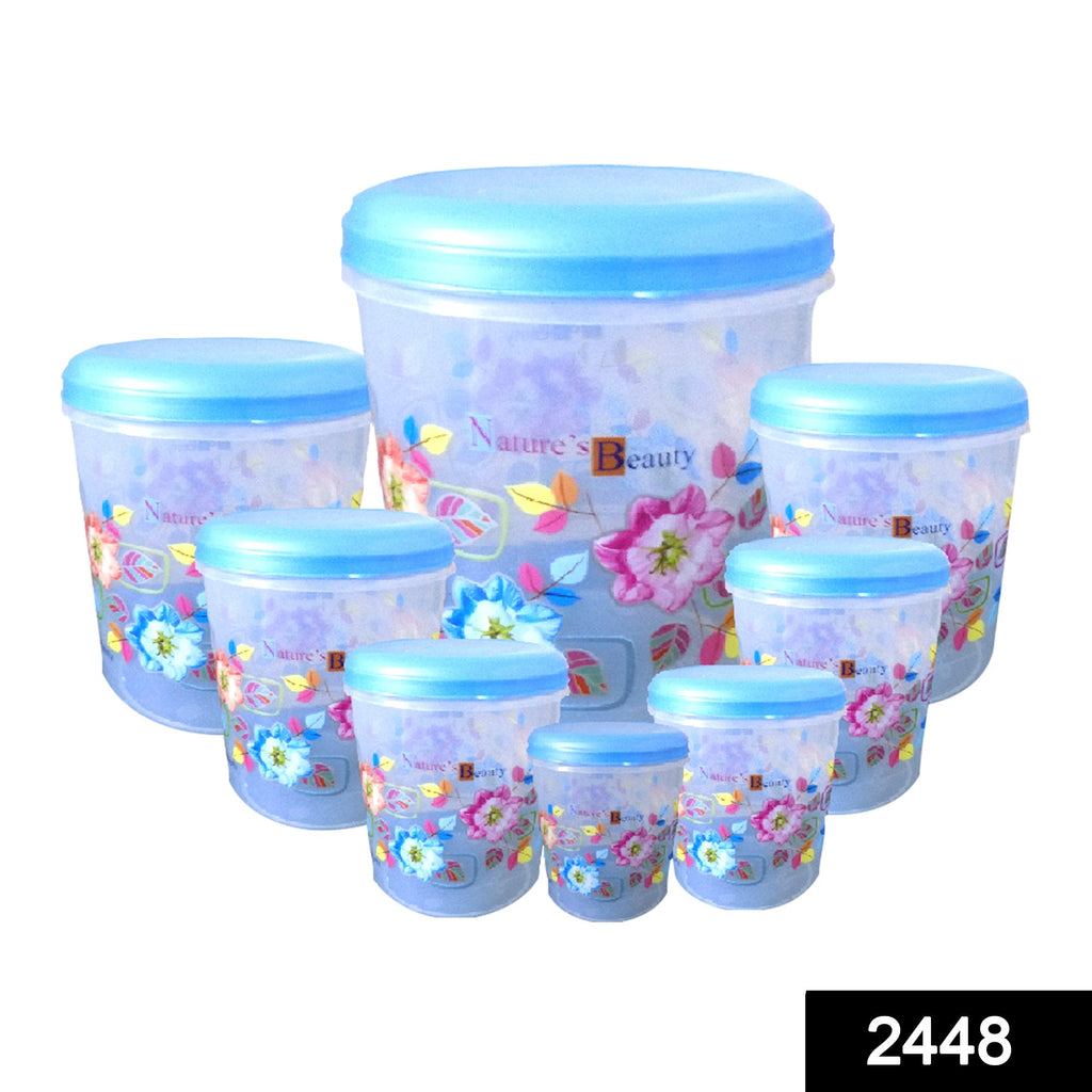 Various sizes of transparent air tight containers for diverse food storage.