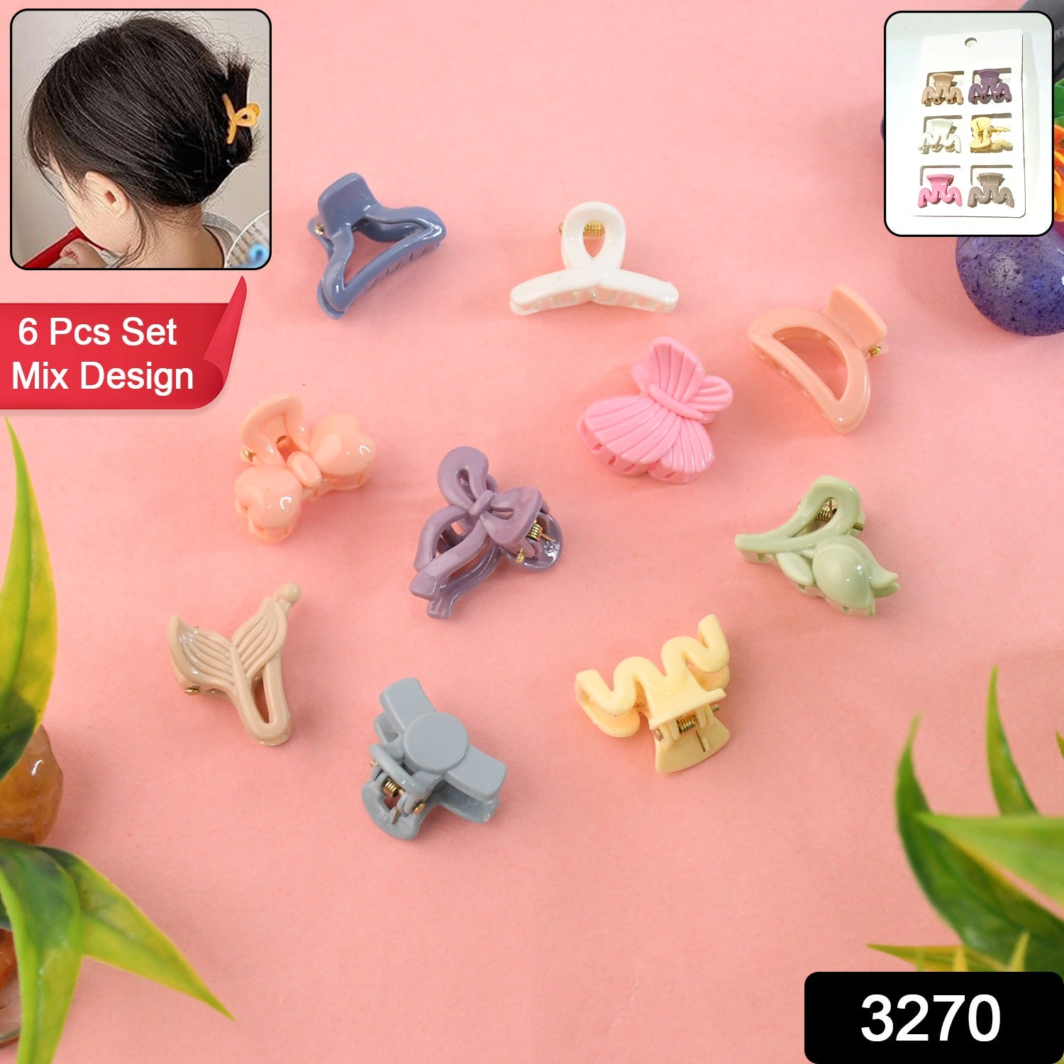 Close-up of vibrant mini butterfly claw clips for girls, showcasing details.