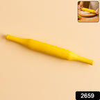 Full length view of the classic Bombay belan, a sturdy wooden rolling pin.