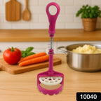 Close-up of spring-loaded mechanism on the multi-functional potato masher.